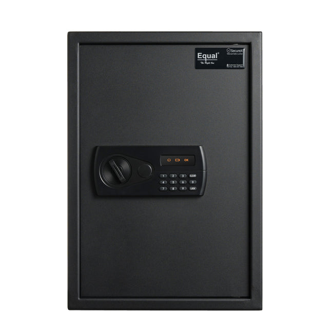 Equal 55L SecureX Digital Safe Locker with Pincode Access and Emergency Key - Black