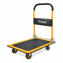 Equal metal platform trolley for warehouse and industrial material movement