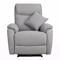 Equal Light grey recliner sofa chair with cushion and padded armrests
