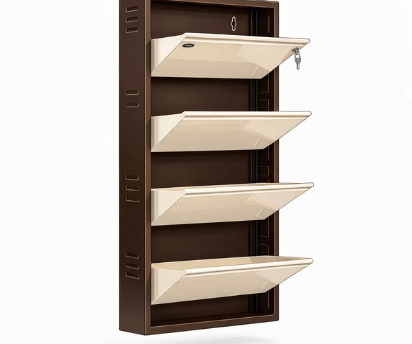 Metal Shoe Rack for Home | 3 to 5 Door | With Lock | Equal