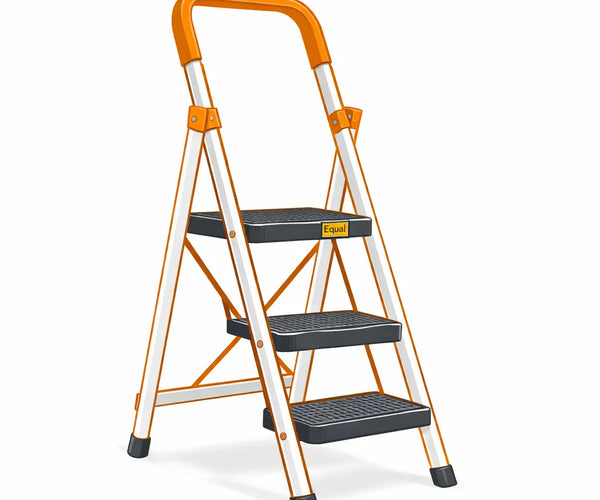 Foldable Step Ladder for Home | Anti-Skid | 5-Yr Warranty | Equal