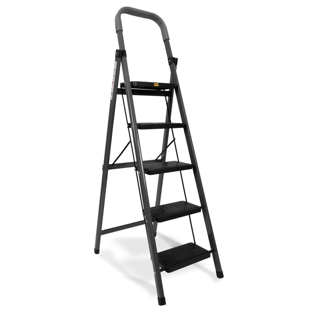 Equal Carbon-Series 5-Step Folding Ladder for Home & Office with Wide Anti-Skid Steps