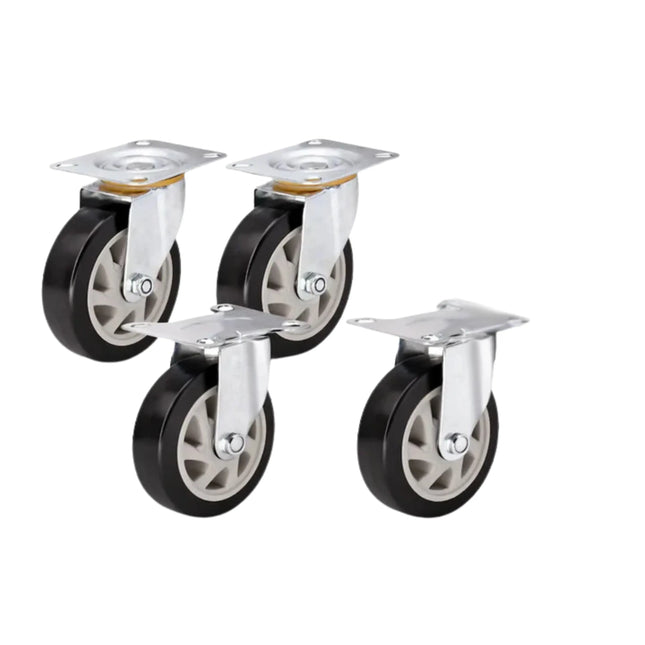 Equal 5 Inch Heavy Duty Caster Wheels for Platform Trolley - 300/400kg Load | Set of 4