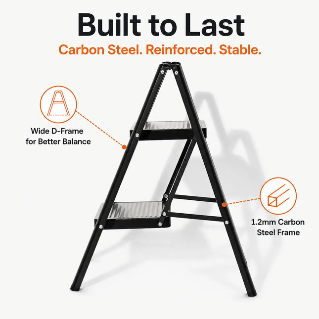 Equal Advance-Series 2-Step Folding Ladder – Anti-Skid, 150kg