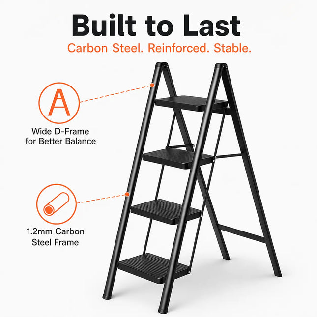 Equal Advance-Series 4-Step Folding Ladder – Anti-Skid, 150kg