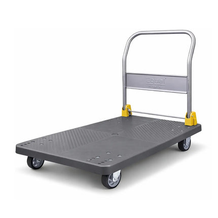 Equal 600kg Heavy Duty Foldable Platform Trolley Grey PVC 5-Wheel System PU Wheels India