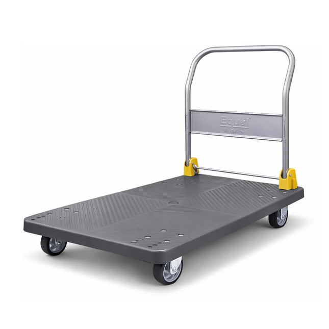 Equal 600kg Heavy Duty Foldable Platform Trolley Grey PVC 5-Wheel System PU Wheels India