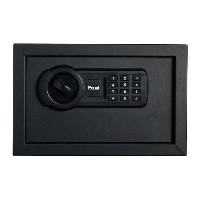 Equal 12L SecureLite Digital Safe Locker with Pincode Access and Emergency Key - Black