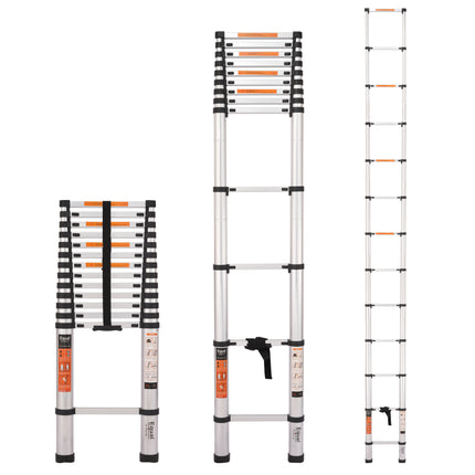 Equal 18.5 FT. Aluminium Foldable & Extended Telescopic Ladder with Finger Protect Technology