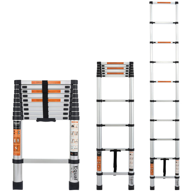Equal 9.5 FT. Aluminium Folding Telescopic Ladder/Portable and Extension Ladder for Home