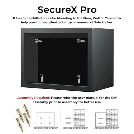 Equal 32L SecureX Pro Digital Safe Locker with Touchpad and Motorized Locking Mechanism - Matte Black