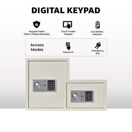 Equal Retro safe locker digital keypad with password and emergency key access