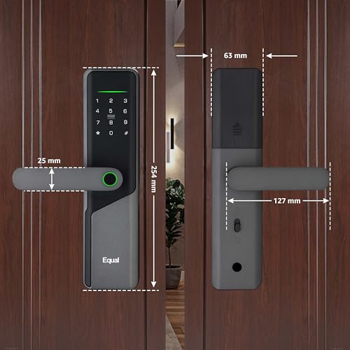 Equal Smart Door Lock S8 WiFi in Black – Fingerprint & 5 More Unlock Methods
