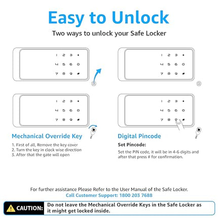 Equal 48L SecureX Pro Digital Safe Locker with Touchpad and Motorized Locking Mechanism - Matte Black