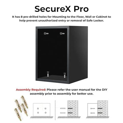 Equal 55L SecureX Pro Digital Safe Locker with Touchpad and Motorized Locking Mechanism - Matte Black
