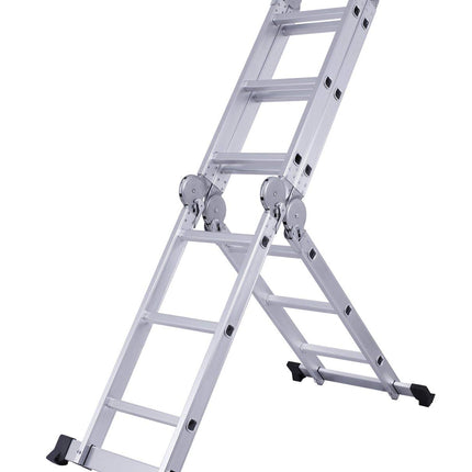 Equal 12 FT. Folding Ladder, 7-in-1 Multi Purpose Extension Aluminum Ladder w/Platform Plates