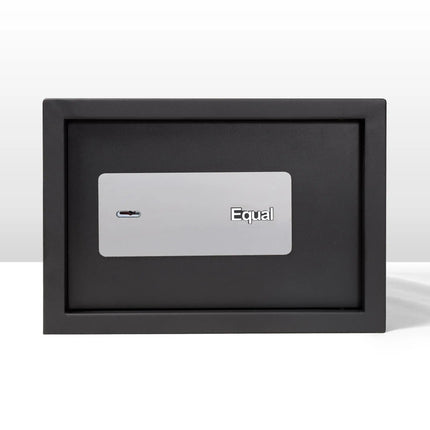 Equal 20L key lock safe front view with stainless steel plate