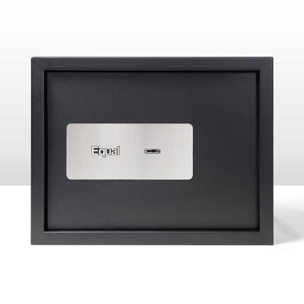 Equal 32L key lock safe front view with stainless steel plate