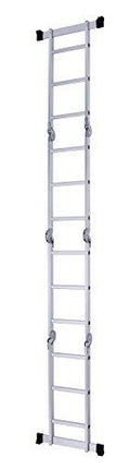 Equal 15 FT. Folding Ladder, 7-in-1 Multi Purpose Extension Aluminum Ladder w/Platform Plates