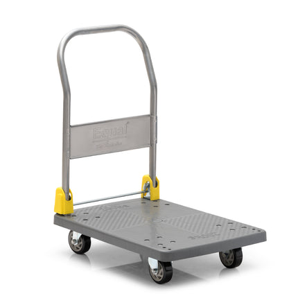 Equal 200kg Capacity Plastic Foldable Platform Trolley for Heavy Weight/Material Handling (Grey)