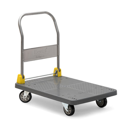 Equal 600kg Capacity Plastic Foldable Platform Trolley for Heavy Weight/Material Handling (Grey)