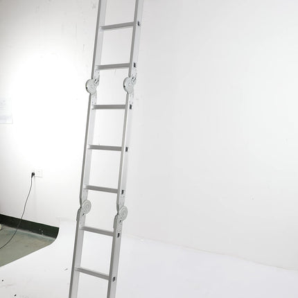 Equal 12 FT. Folding Ladder, 7-in-1 Multi Purpose Extension Aluminum Ladder w/Platform Plates