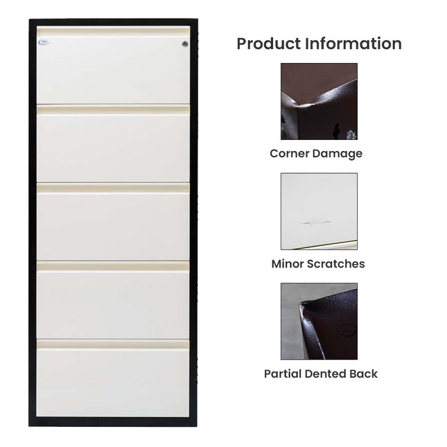 Equal 5-Door Refurbished Metal Shoe Rack – Lockable | 15–18 Pairs