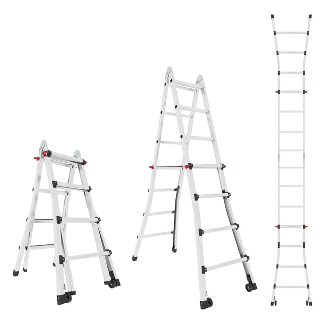 13.5 ft. aluminium multipurpose ladder with wheels