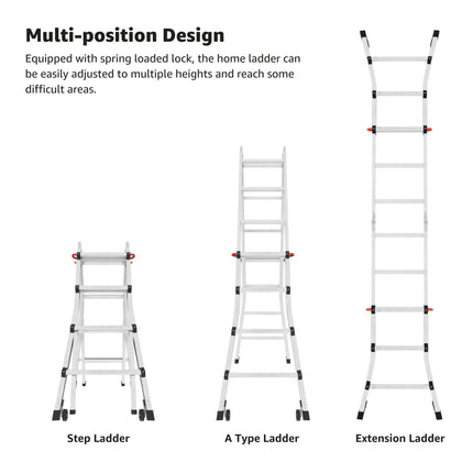 13.5 ft. aluminum multipurpose ladder key feature