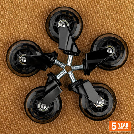 Equal heavy duty rollerblade style chair casters - set of 5