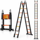 Equal 24.5 FT Carbon Steel A-Type Telescopic Ladder – 150kg EN131