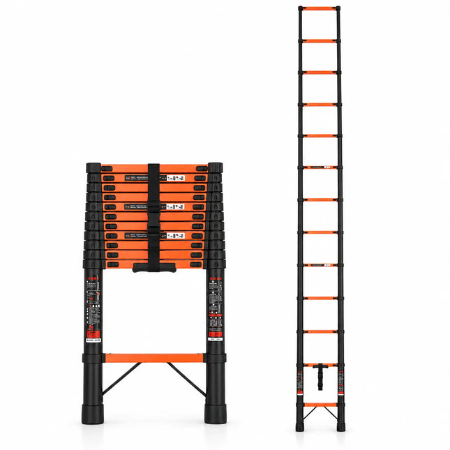Equal 15.5 FT Carbon Steel Telescopic Ladder – 150kg EN131