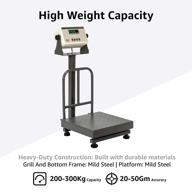 Equal 300kg Mild Steel Heavy Duty Platform Weighing Scale – Digital, 500x500mm