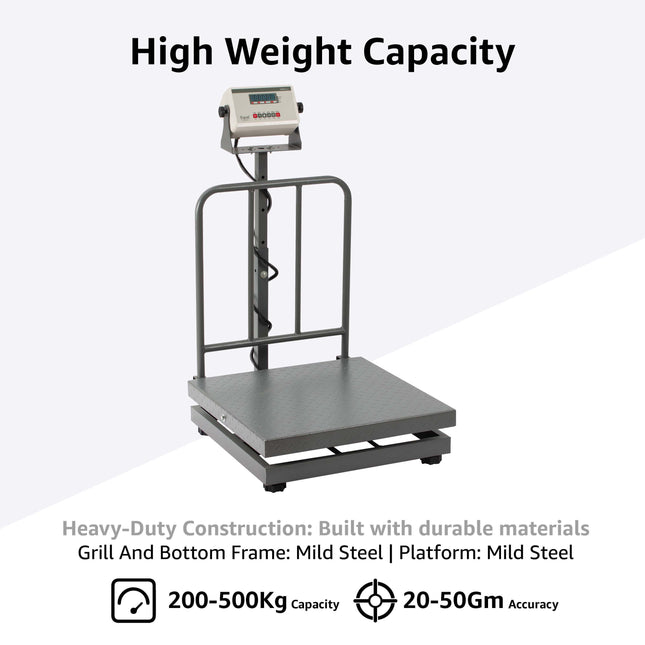 Equal 500kg Mild Steel Heavy Duty Platform Weighing Scale – Digital, 600x600mm