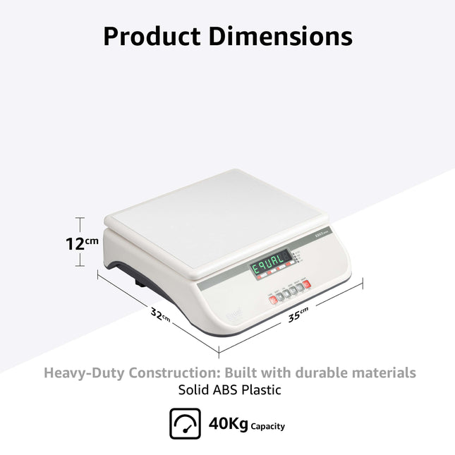 Equal 40kg Digital Table Top Commercial Weighing Scale – 250x300mm