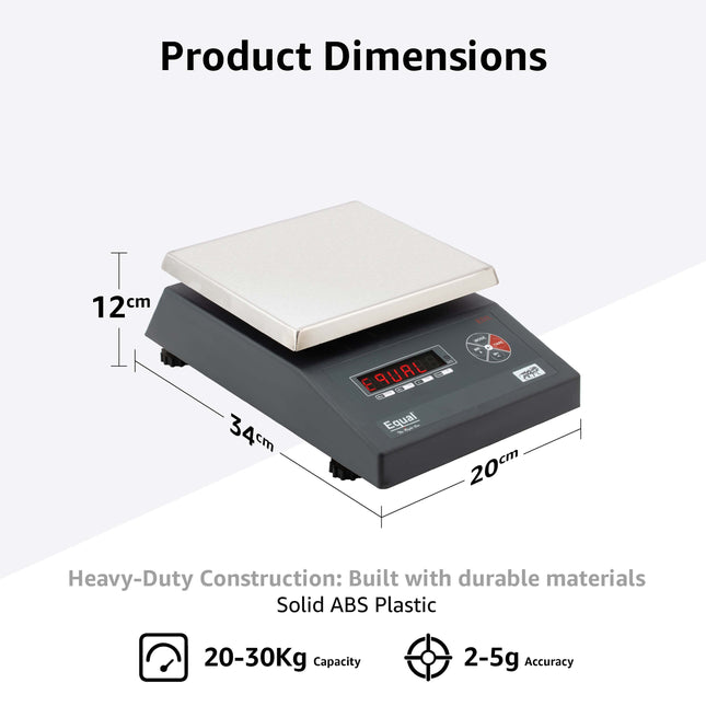 Equal 20/30kg Digital Table Top Commercial Weighing Scale – 220x200mm
