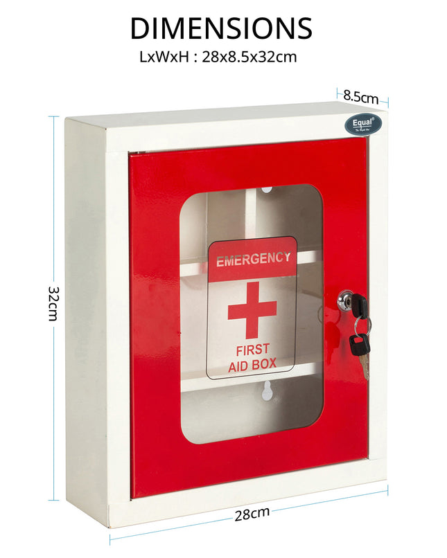 Equal Wall Mount Multi-Partition First Aid Box – for Home/Office/School