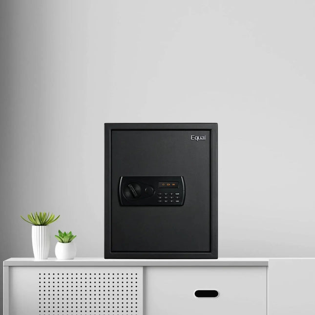 Equal SecureX 48L Safe Locker | Digital Pincode + Emergency Key + Digital Display | Black