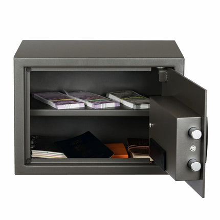 Equal SecureLitePro 20L Safe Locker | Digital Pincode + Emergency Key + Anti-Saw Bolts | Grey