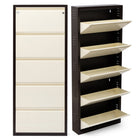 Equal 5-Door Wall Mounted Metal Shoe Rack – Lock & Key | 15–18 Pairs
