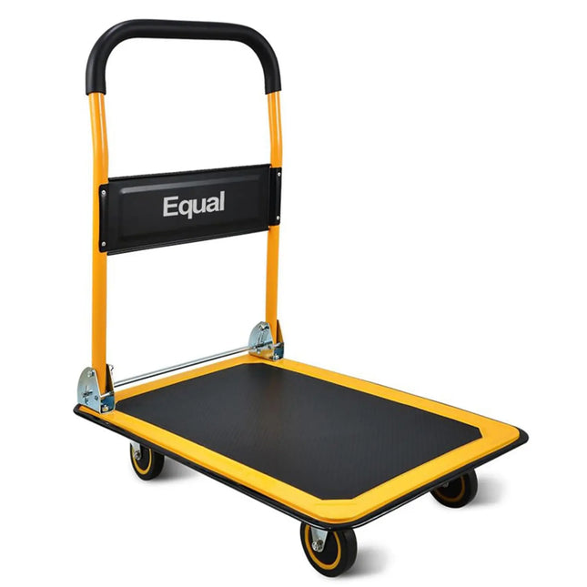 Equal 300kg Foldable Platform Trolley – Steel Deck | 5 Inch Wheels | Yellow