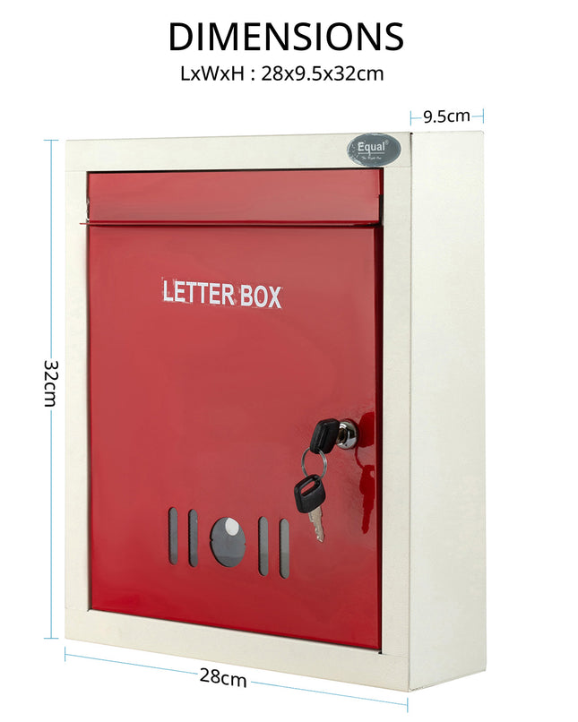 Equal Wall Mount Multi-Compartment Mailbox – Steel | Home/Office/School