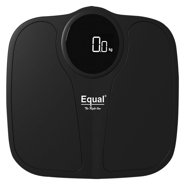 Equal Digital Bathroom Weighing Scale With LED Display & ABS Tempered Glass (Black)