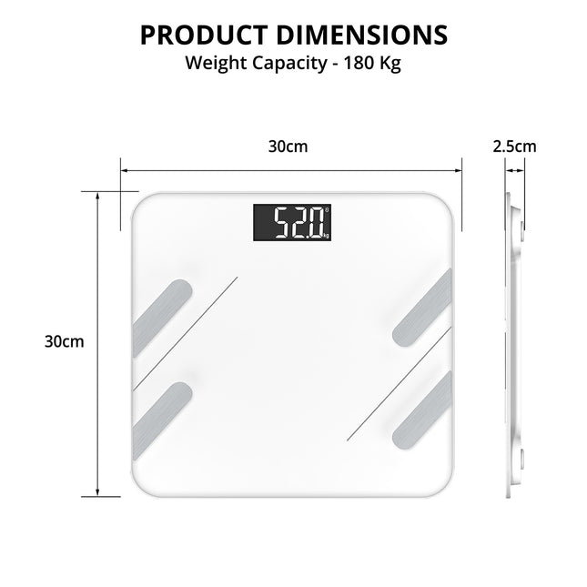 Equal Bluetooth Smart BMI Scale – FITINDEX App | White
