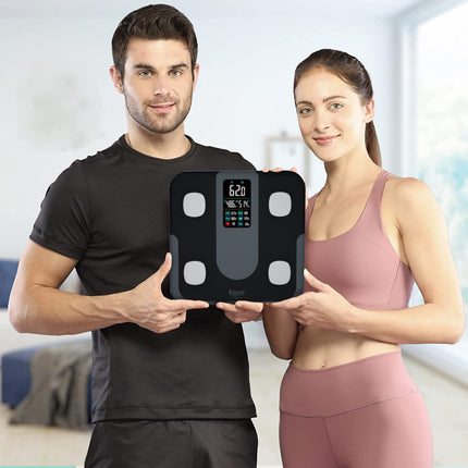 Equal Smart Bluetooth Digital Large Display BMI Weight Scale w/Fitdays Mobile App (Black)