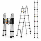 Equal 14 FT Stainless Steel A-Type Telescopic Ladder – 150kg EN131