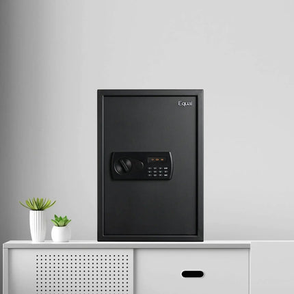 Equal SecureX 55L Digital Safe Locker Black in use – ideal home and office safe for cash and valuables