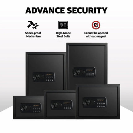 Equal SecureX 48L Safe Locker | Digital Pincode + Emergency Key + Digital Display | Black