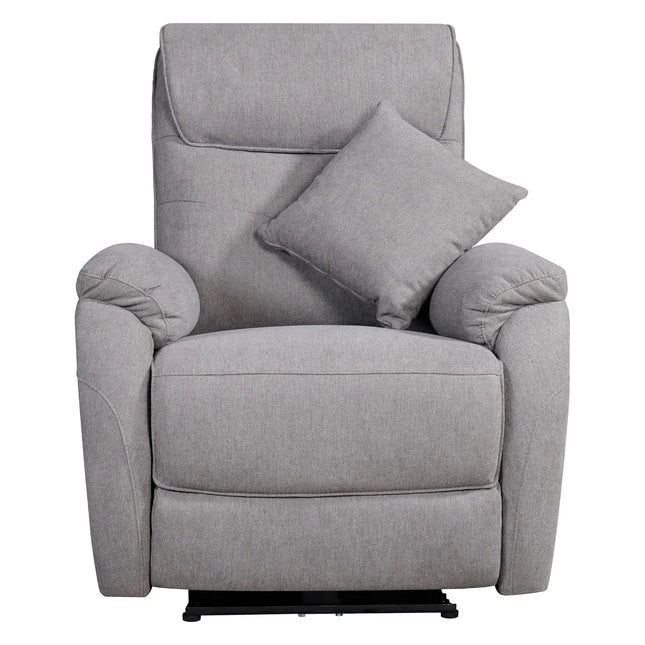 Equal Vero Relax 1 Seater Motorized Recliner Sofa - Dark Grey Fabric, Extra Back Support, Eucalyptus Wood Frame, 5-Year Warranty