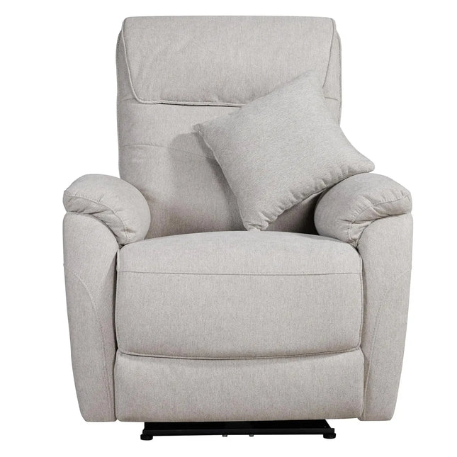Equal Vero Relax 1 Seater Motorized Recliner Sofa - Dove Beige Fabric, Extra Back Support, Eucalyptus Wood Frame, 5-Year Warranty